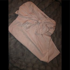 Red and white striped dress.